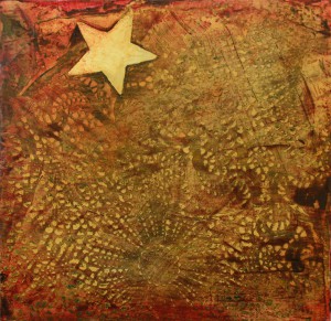 mixed media on panel
14 x 14